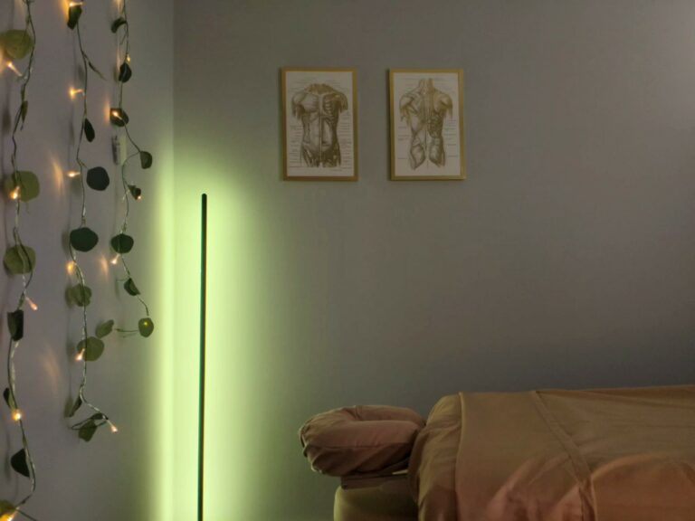 Picture of massage therapy room with light and couch
